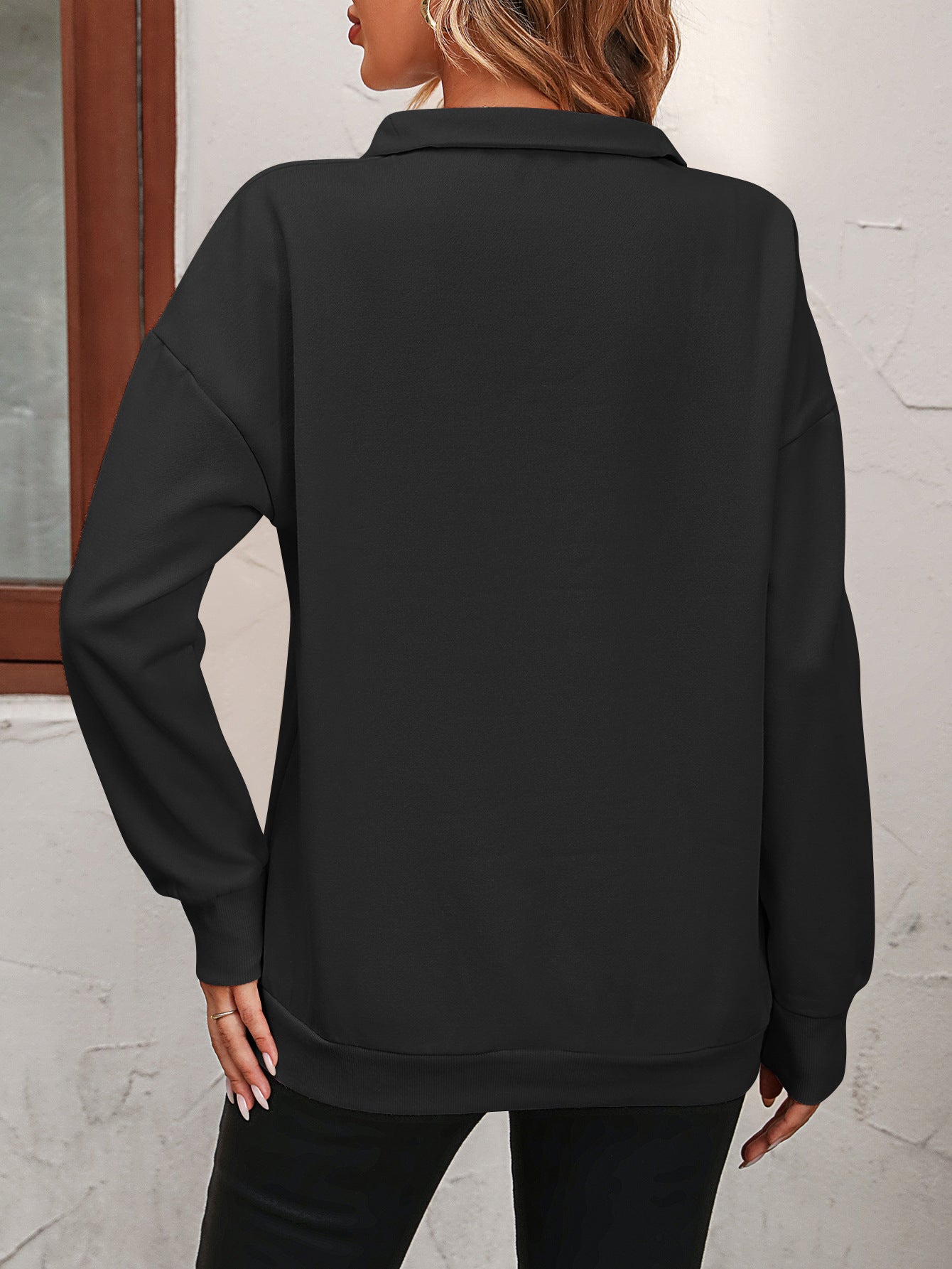 Zip-Up Dropped Shoulder Sweatshirt Zip-Up Dropped Shoulder Sweatshirt